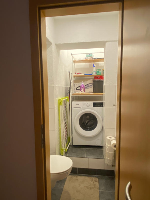 Heidelberg Ferienwohnung Krebs: WC mit Waschmaschine